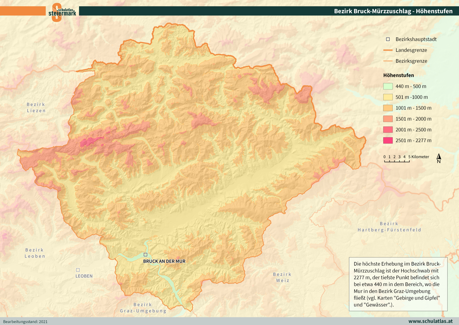 Bruck-Mürzzuschlag - Höhenstufen