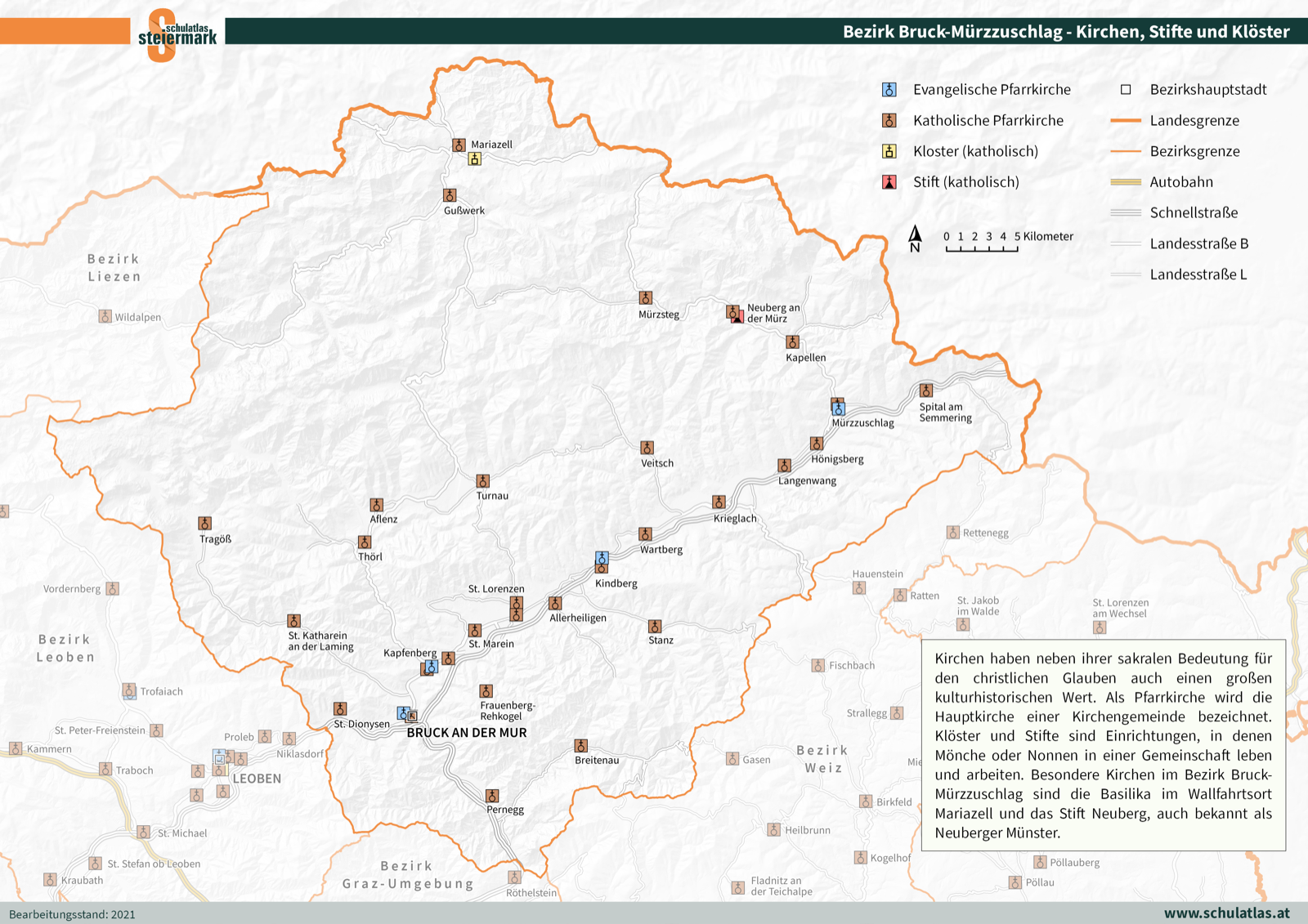 Bruck-Mürzzuschlag - Kirchen, Klöster und Stifte