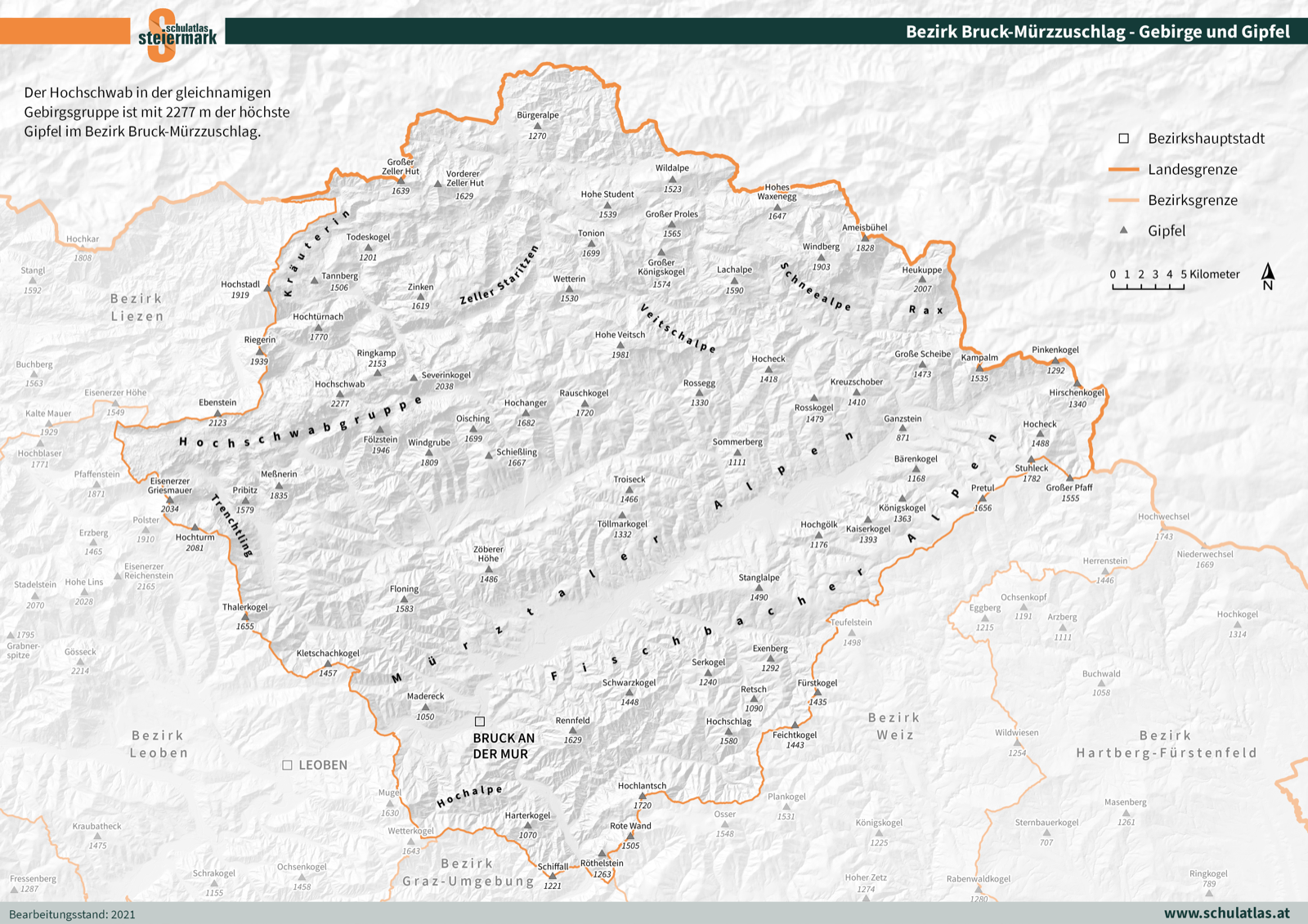 Bruck-Mürzzuschlag - Gebirge und Gipfel