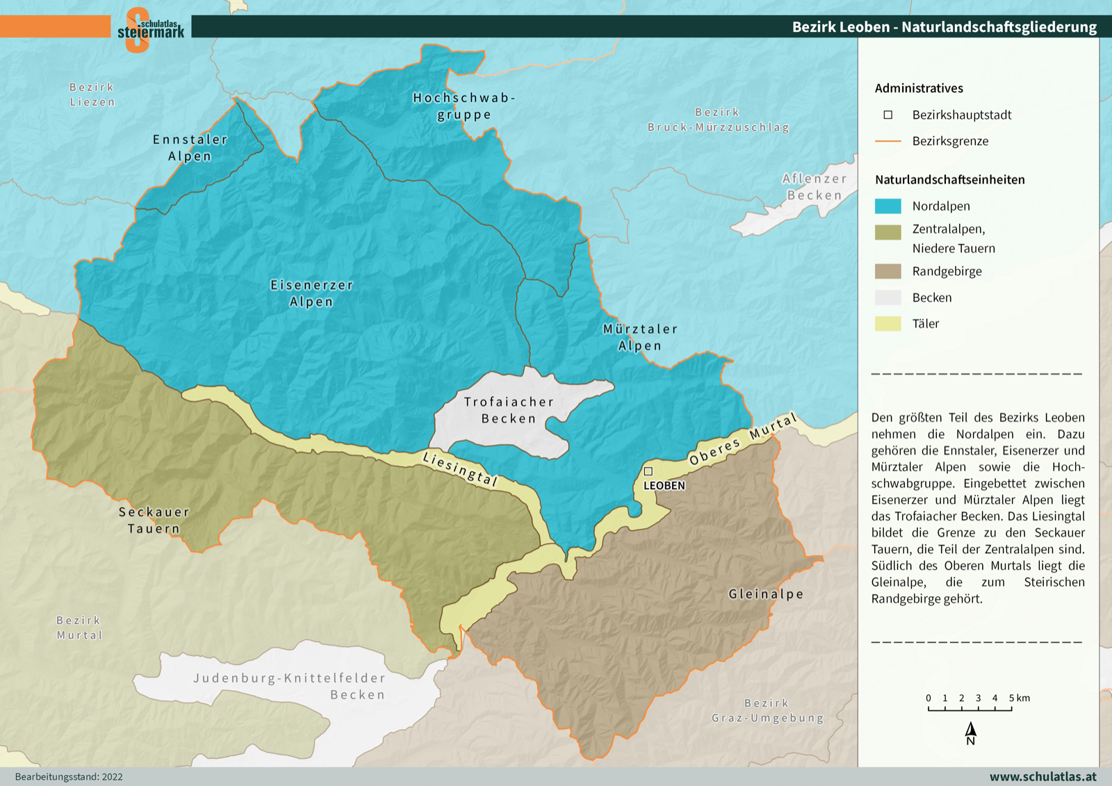Leoben - Naturlandschaftsgliederung