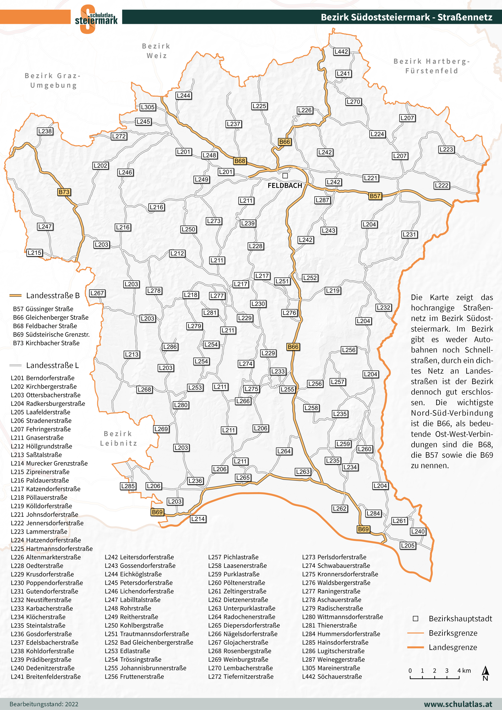 Südoststeiermark - Straßennetz
