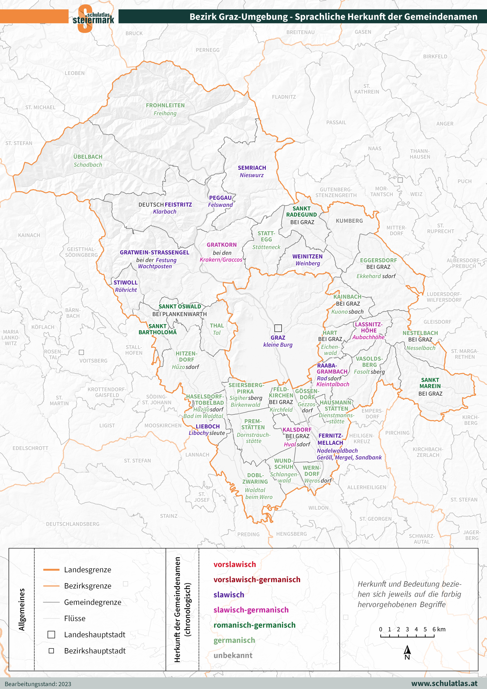 Graz-Umgebung - Sprachliche Herkunft der Gemeindenamen