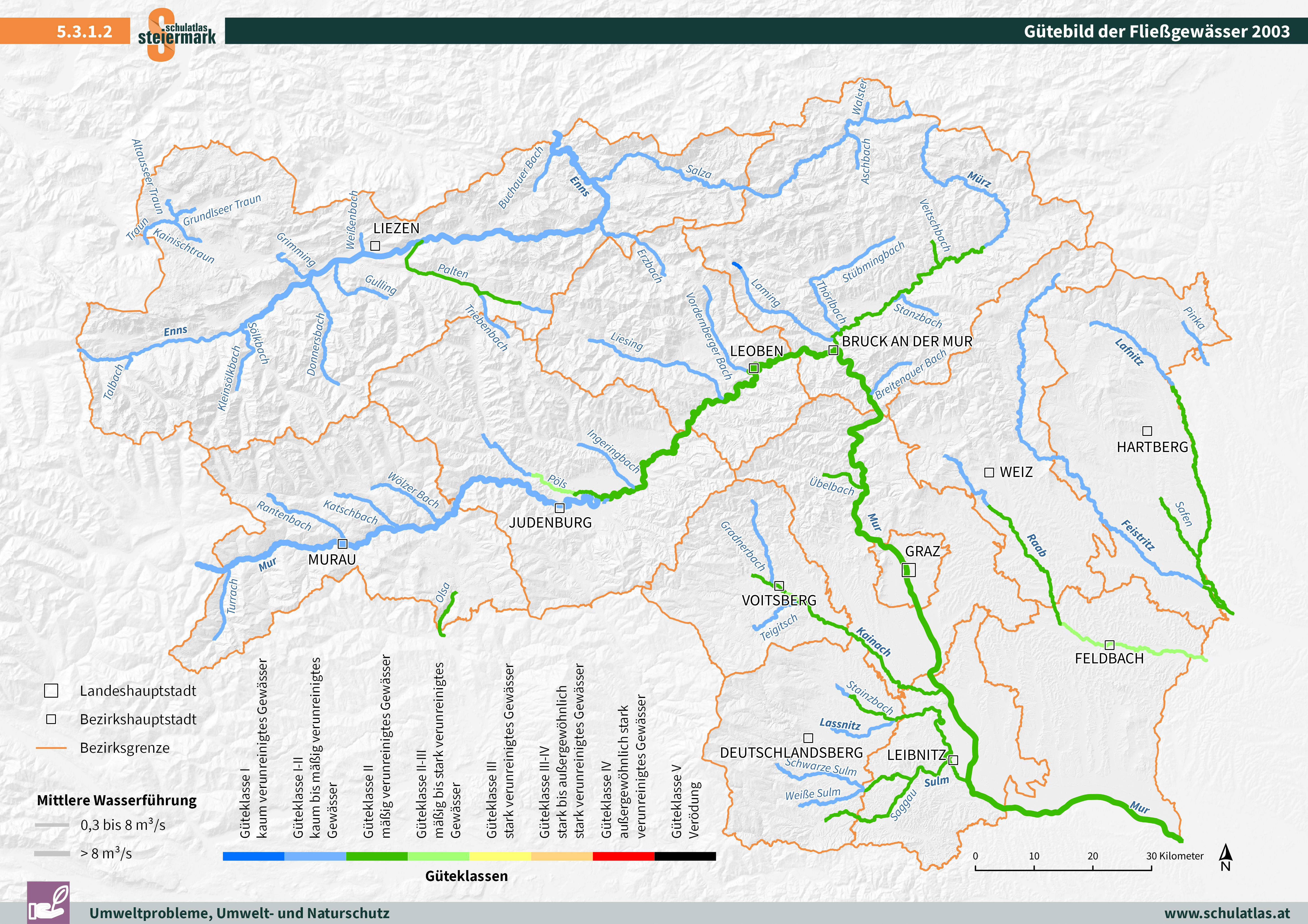 Gütebild der Fließgewässer 2003