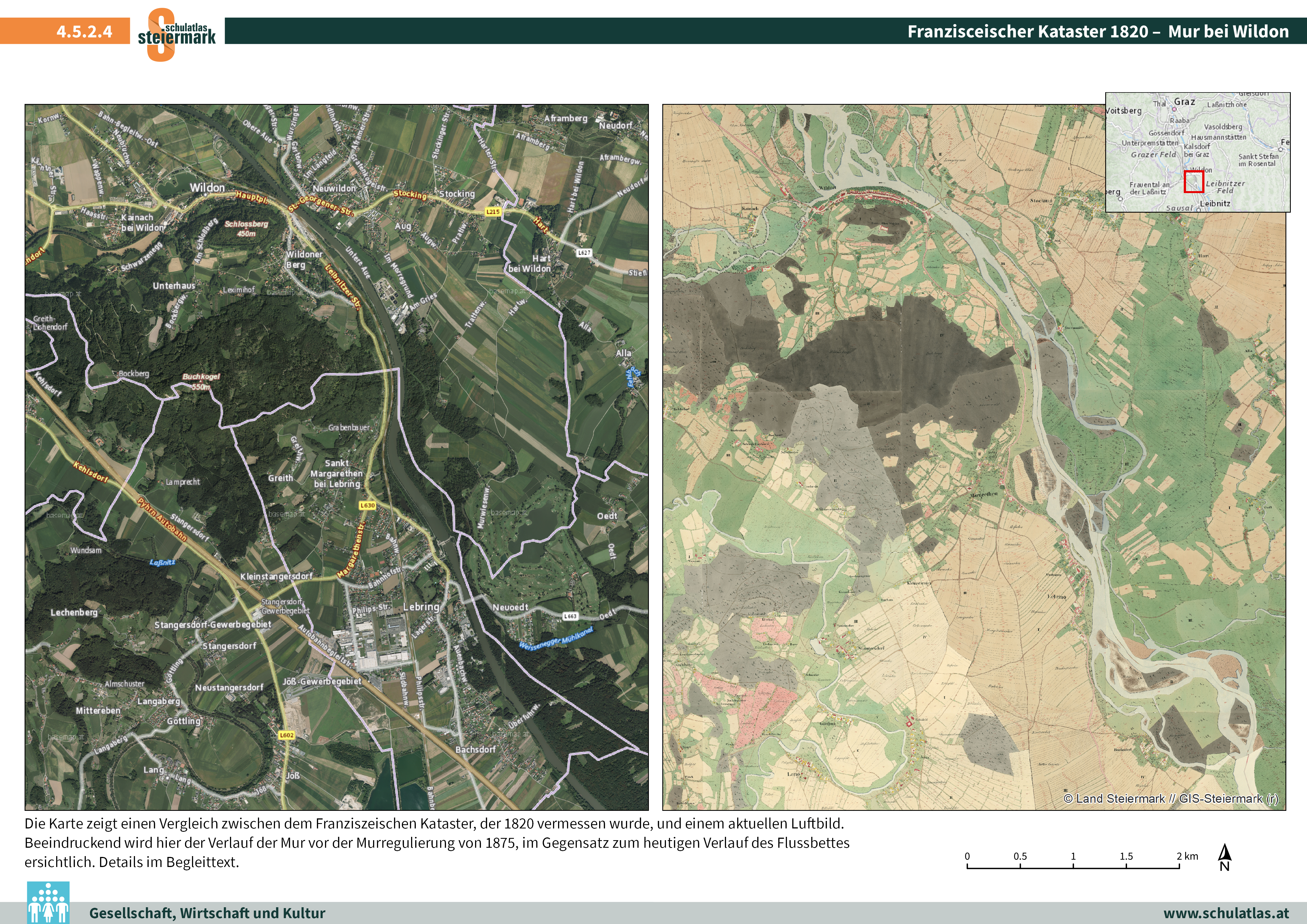 Franzisceischer Kataster 1820 –  Mur bei Wildon