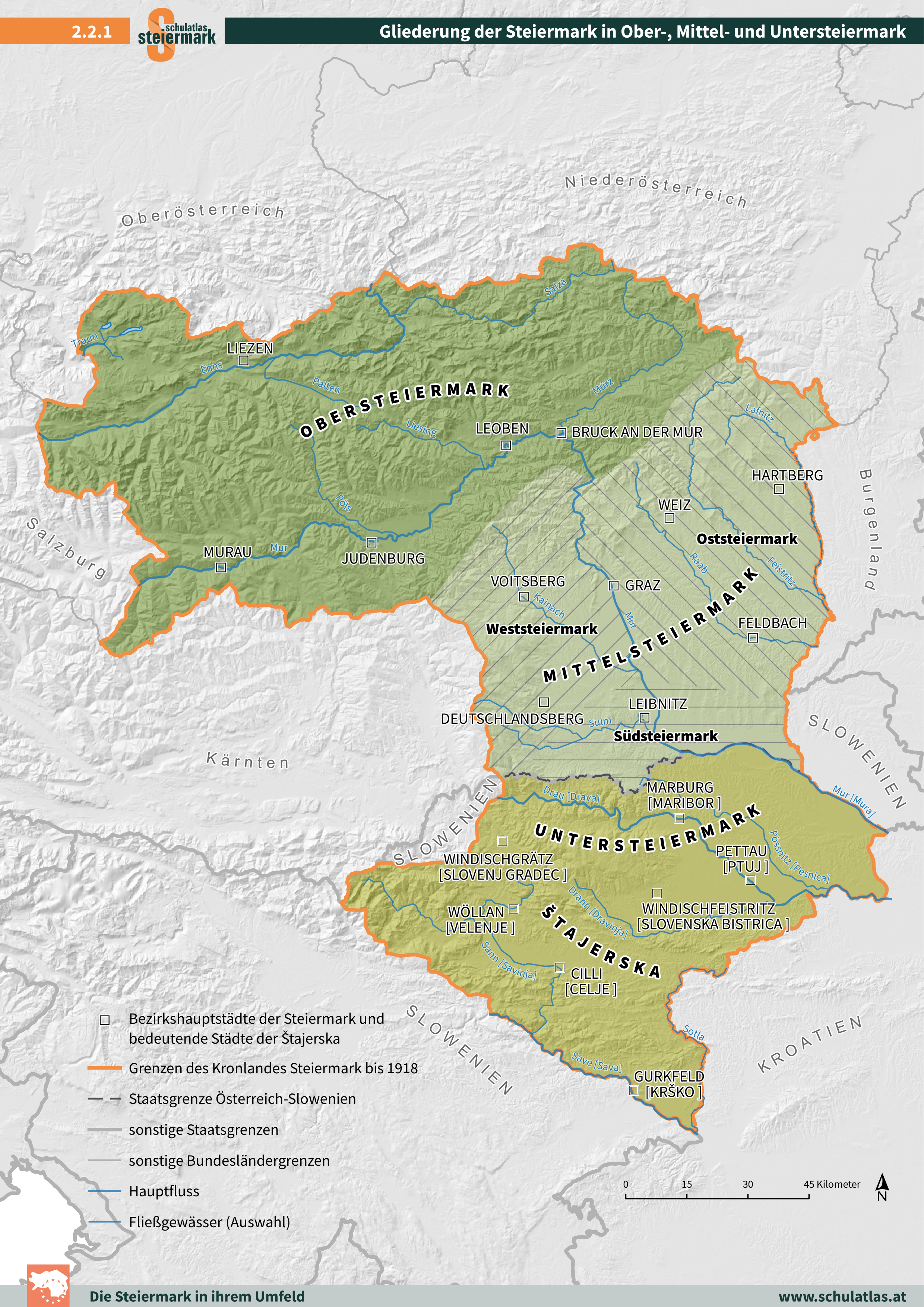 Gliederung der Steiermark