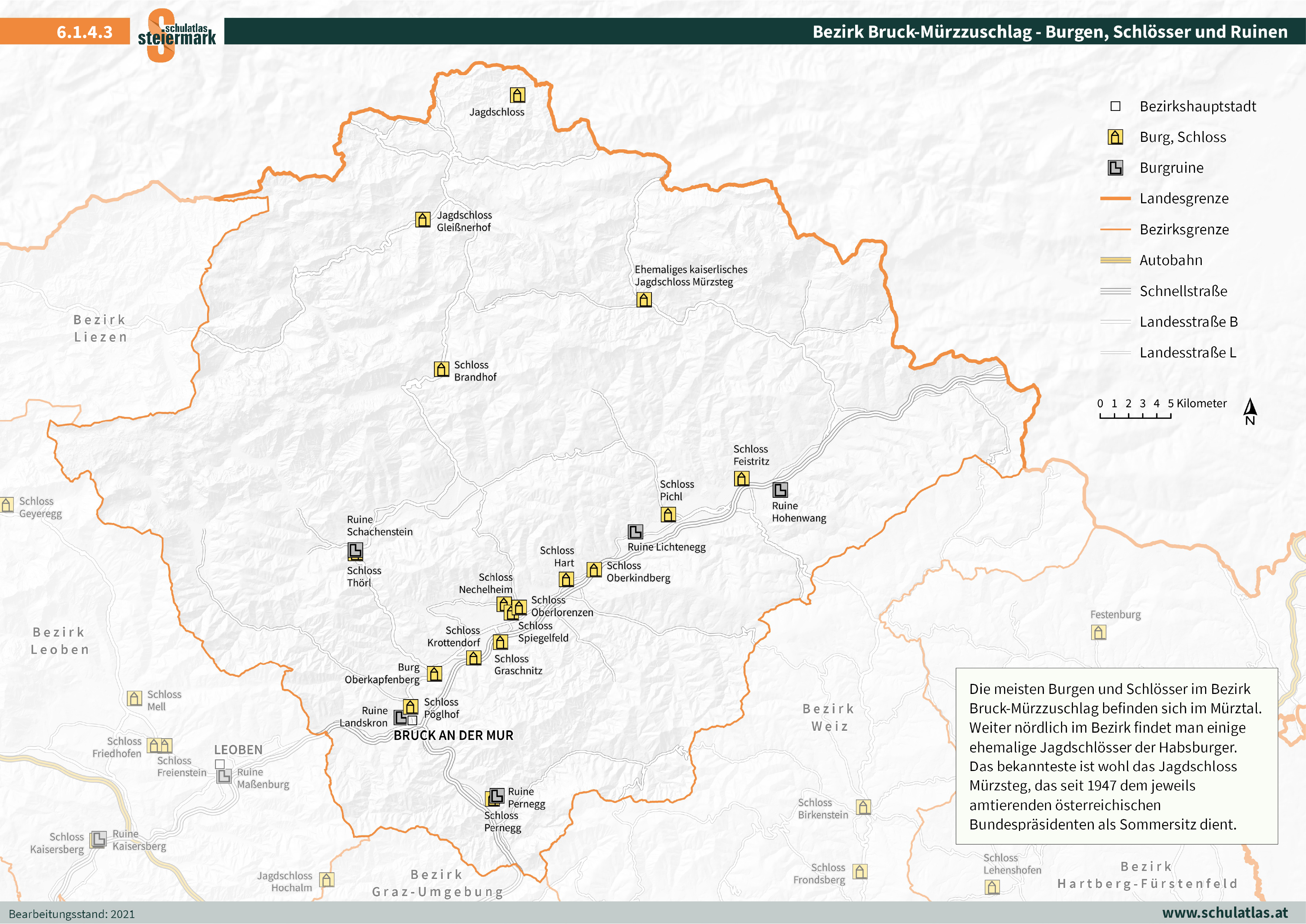 6.1.4.3 Bruck-Mürzzuschlag - Burgen, Schlösser und Ruinen