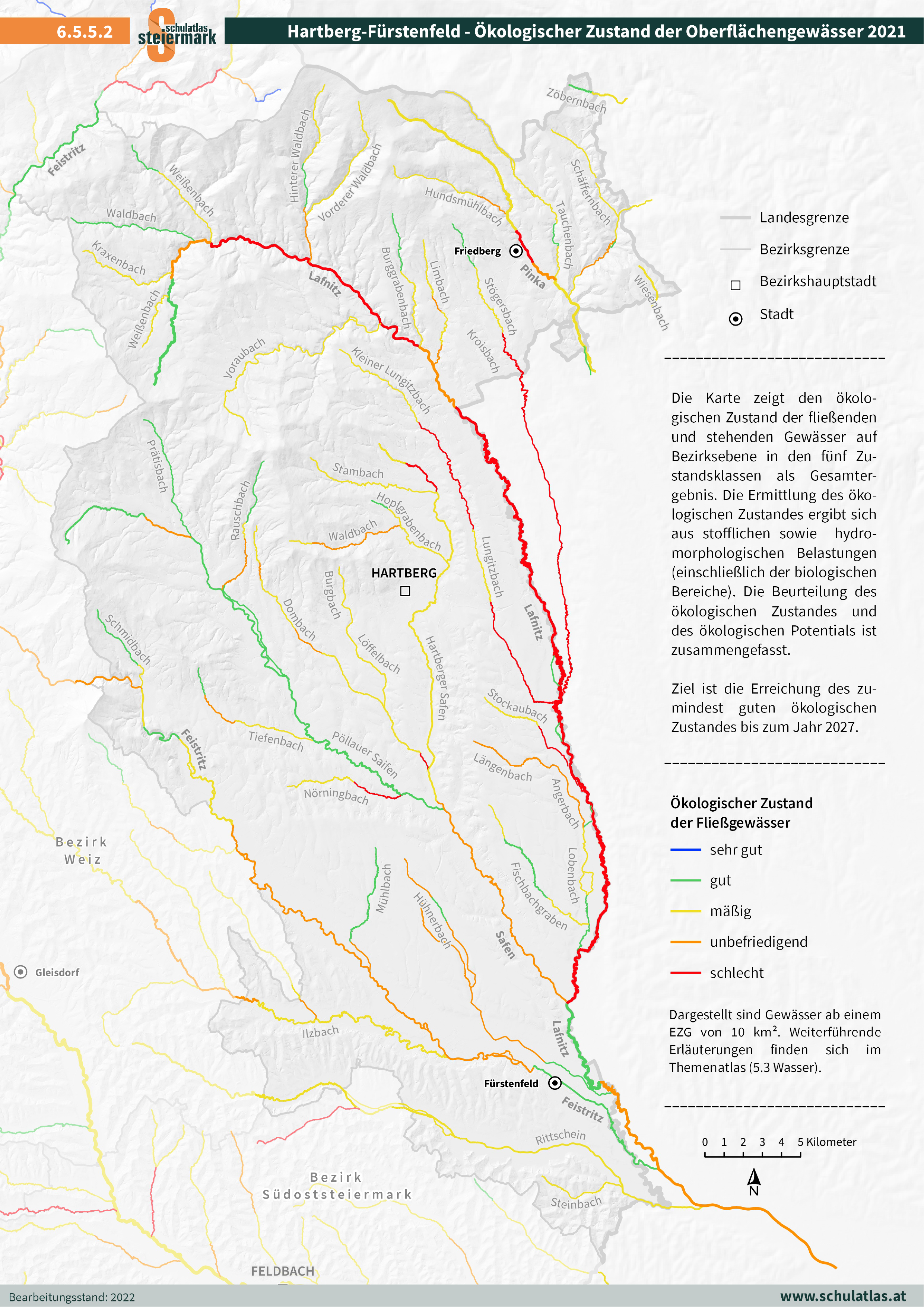 6.5.5.2 Hartberg-Fürstenfeld - Ökologischer Zustand der Oberflächengewässer