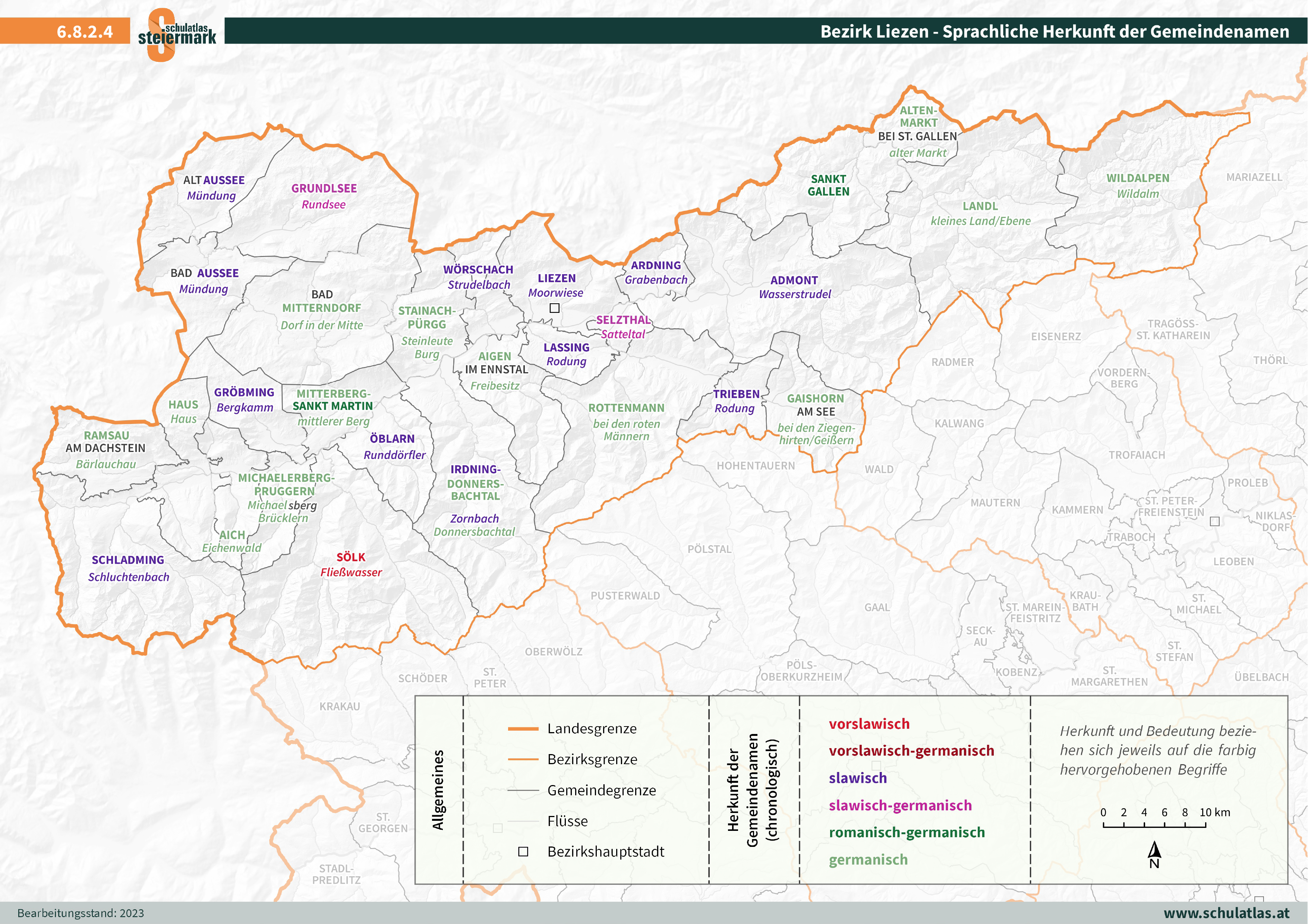 6.8.2.4 Liezen - Sprachliche Herkunft der Gemeindenamen