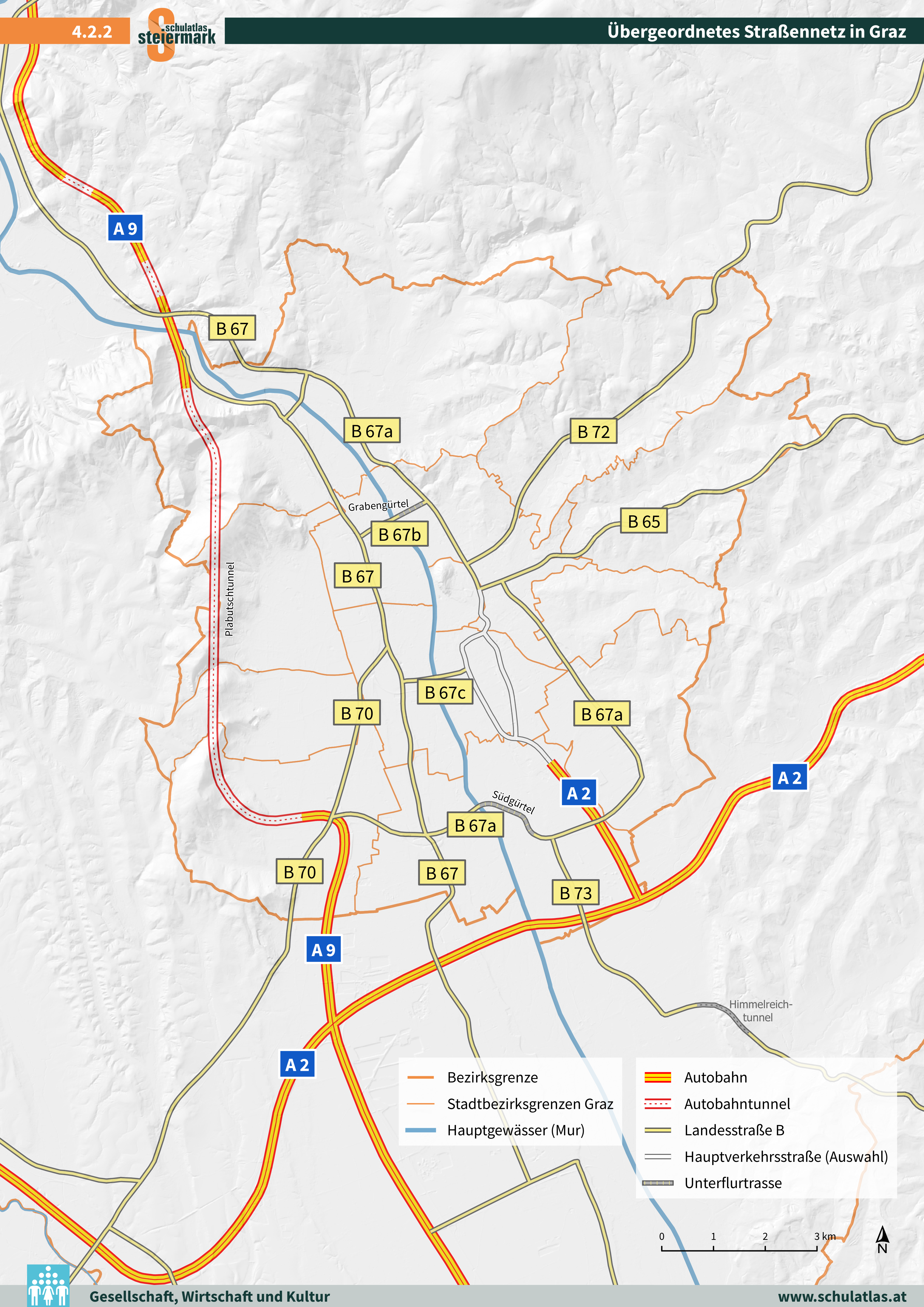 Übergeordnetes Straßennetz in Graz